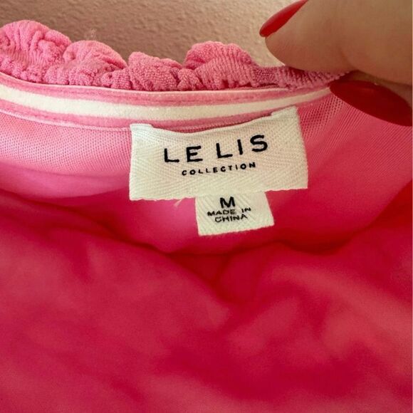 WOMENS LE LIS BUBBLE GUM DRESS SZ MEDIUM - Picture 3 of 3